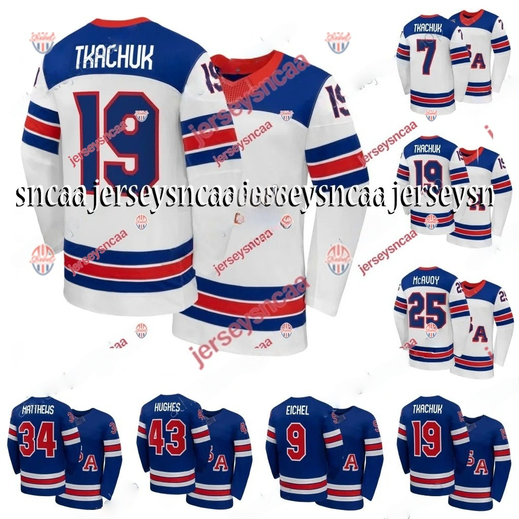 Personalized Team Name USA 2026 Olympicss Hockey Jerseys Matthew Tkachuk Matthew Jake Guentzel Brady Tkachuk Jack shxinet Adam Fox Hellebuyck Quinn Hughes