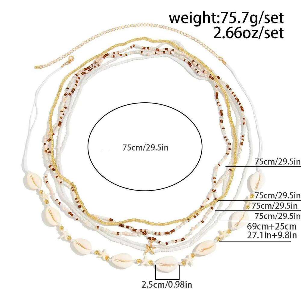 Ingemark 6Pcs/Set Boho Sexy Elastic Beads Waist Chain for Women Bikinis Summer Beach Ethnic Belly Belt Body Jewelry Gift H260228