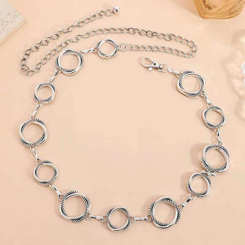 Punk Hip Hop Style All-match chain sun Vintage Metal Womans For Dress Moon High Waist Chain Belt for Women H260228