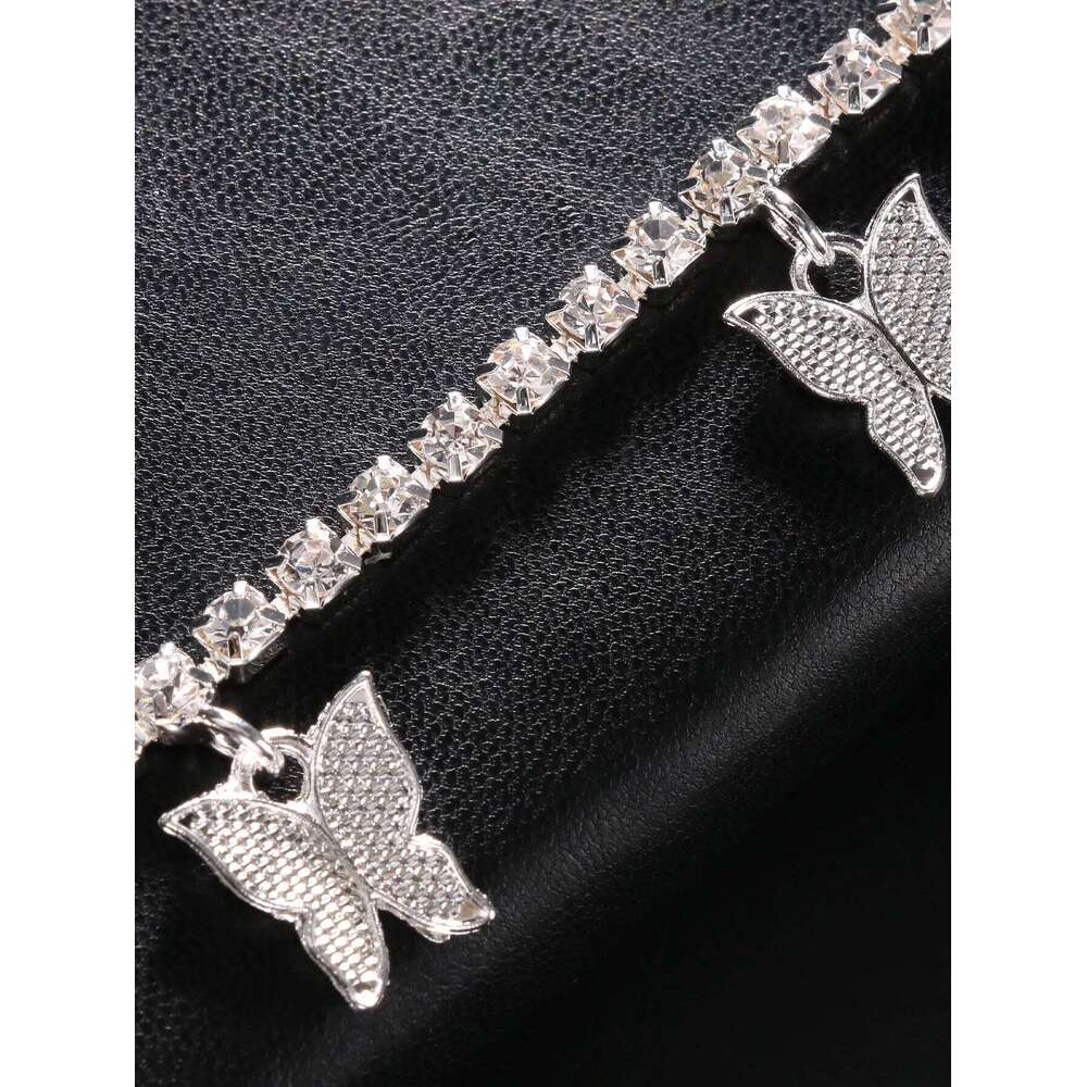 Butterfly for Women, Metallic Punk Style Delicate Rhinestone Waist Chain/Body Chain H260228
