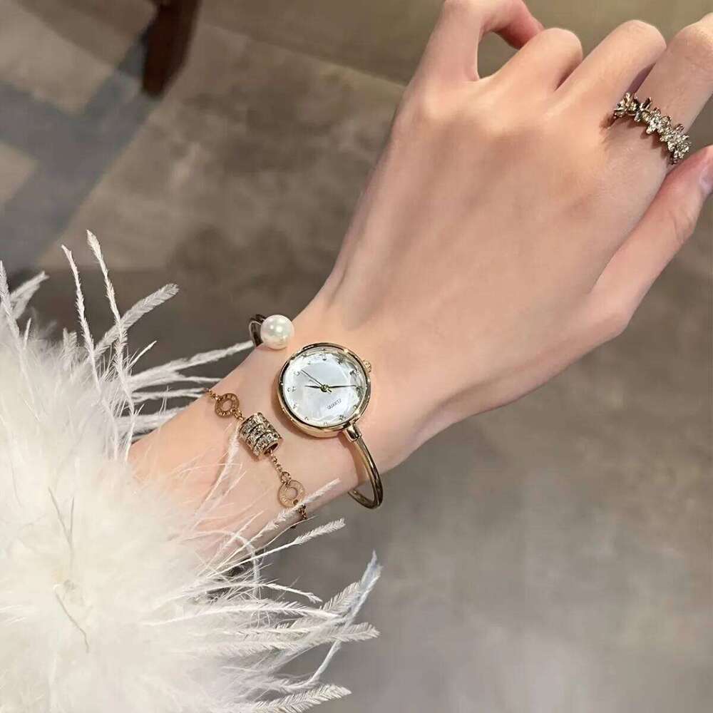 Elegant Pearl Strap Women Quartz Wrist Fashion Diamond Dial For Ladies Reloj Mujer Girls Clock Gift H260228