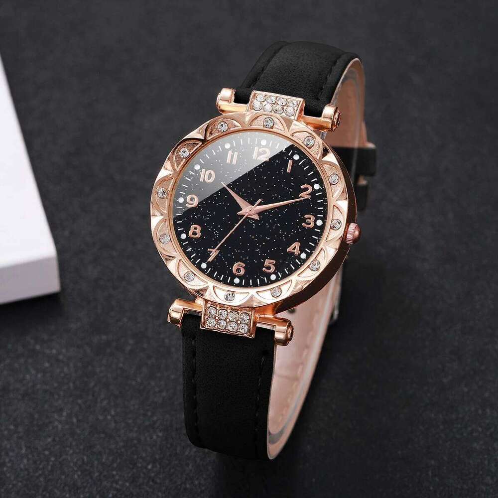 Fashion Arabic Starry Sky Dial Women Quartz Wrist Ladies Casual Leather Strap Relogio FemininoWithout Box H260228