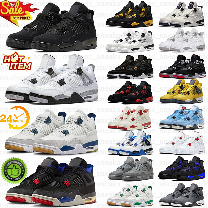Designer 4s basketball shoes for men women Black Cat Military White Cement Thunder Sail Oreo Cool Grey gamma blue 11s Bred Sneakers Blue University Mens Trainers