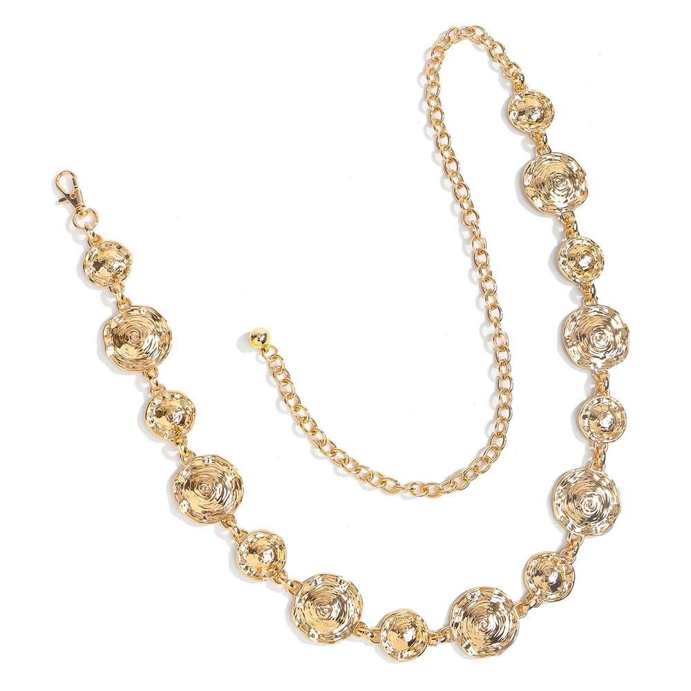 1pc Fashion Elegant Metal Women's Waist Chain Versatile High-End Feeling Dress Belt Accessory H260228