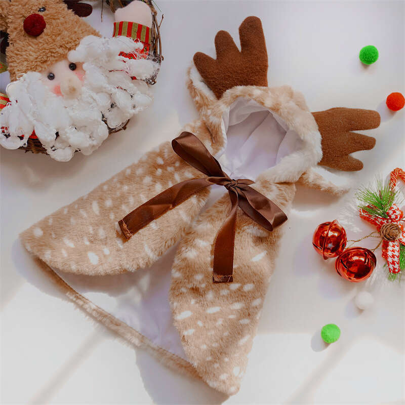 Famous brand Wholesale Christmas Pet Costumes Reindeer Cape Dog Clothes Cat Transformation Outfit Hat Accessories Supplies pupakaIK