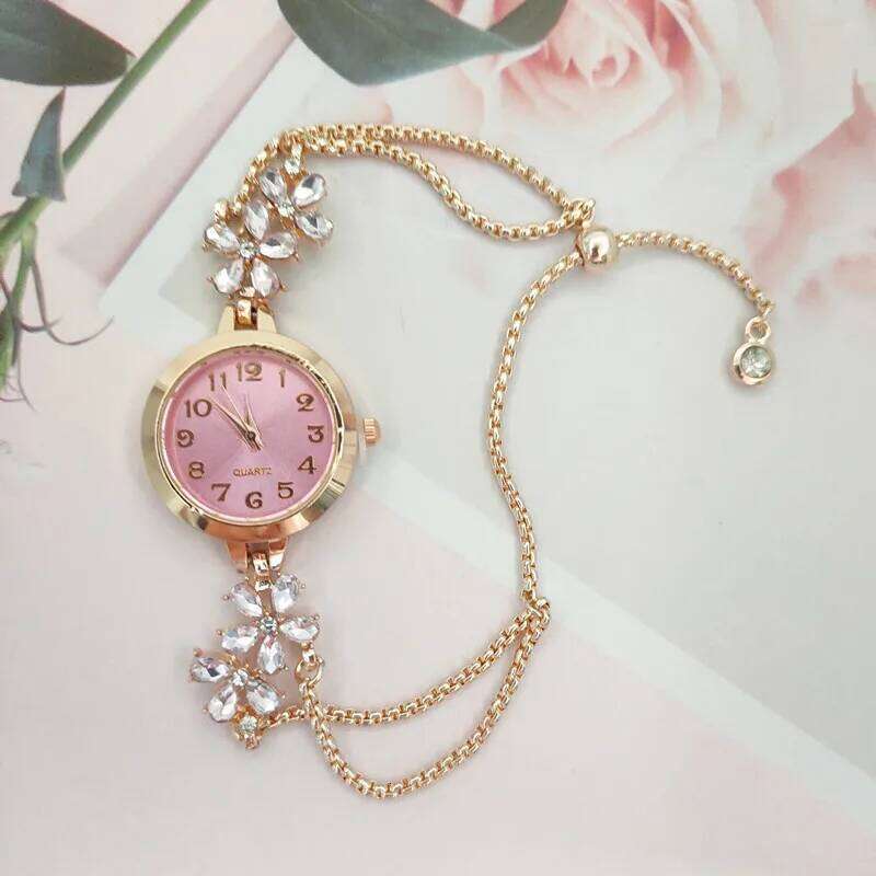 Ladies , Niche Fashion Flower Diamond Pull-Up H260228