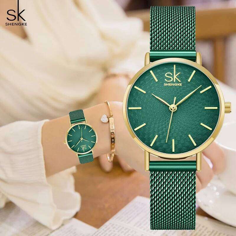 SK Super Slim Sliver Mesh Stainless Steel es Women Top Brand Casual Clock Ladies Wrist Lady Relogio Feminino H260228