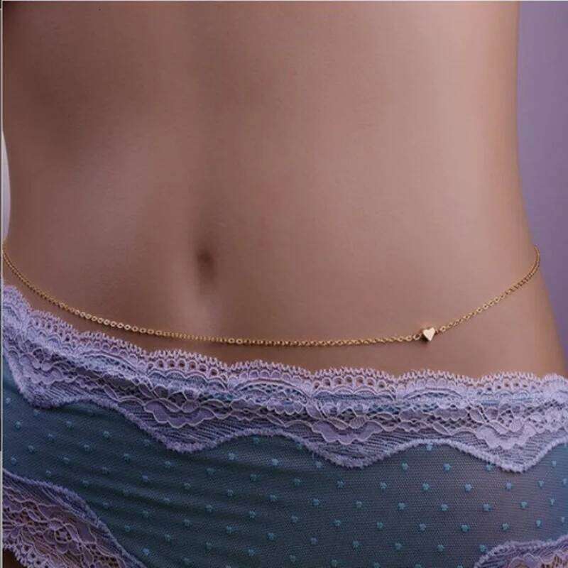 Gold Color Heart Chain Women Simple And Exquisite Accessories Summer Waist Sexy Fashion Jewelry Romantic Gift H260228