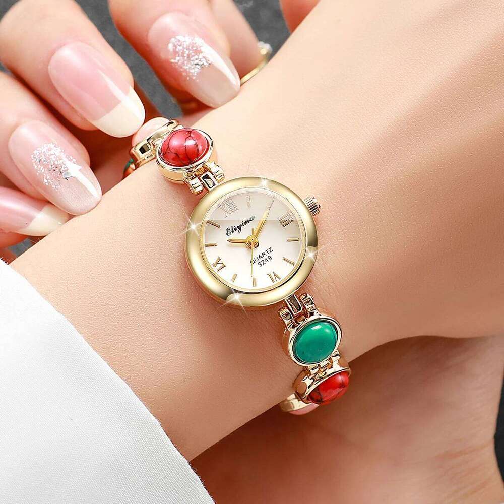 Color Random 1/2PCS Elegant Beads Strap Women es Fashion Ladies Roma Dial Quartz Wrist Without Box H260228