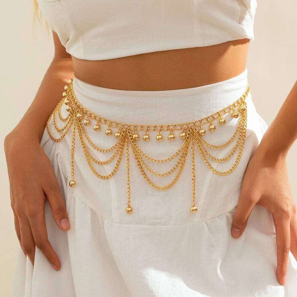 European American Retro Metal Heart Pendant Tassel Waist Women Sexy Fashion Body Chain Gothic Jewelry Accessory H260228