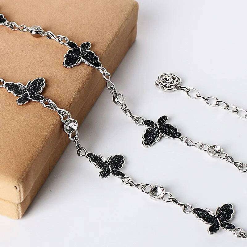 Exquisite Metal Butterfly Waist for Women Fashion Silver Color Shiny Zircon Geometric Personality Belly Chain Body Jewelry H260228