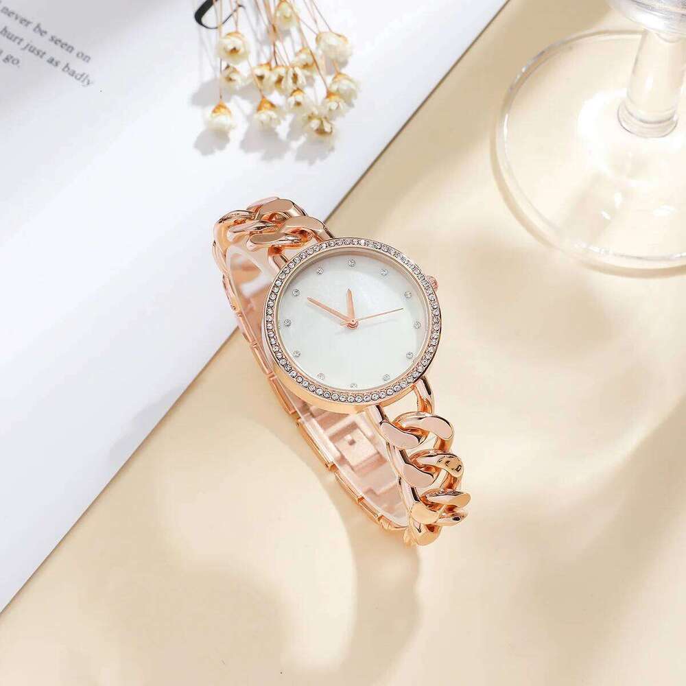 Fashion Simple Diamond Dial Chain Steel Belt Quartz H260228
