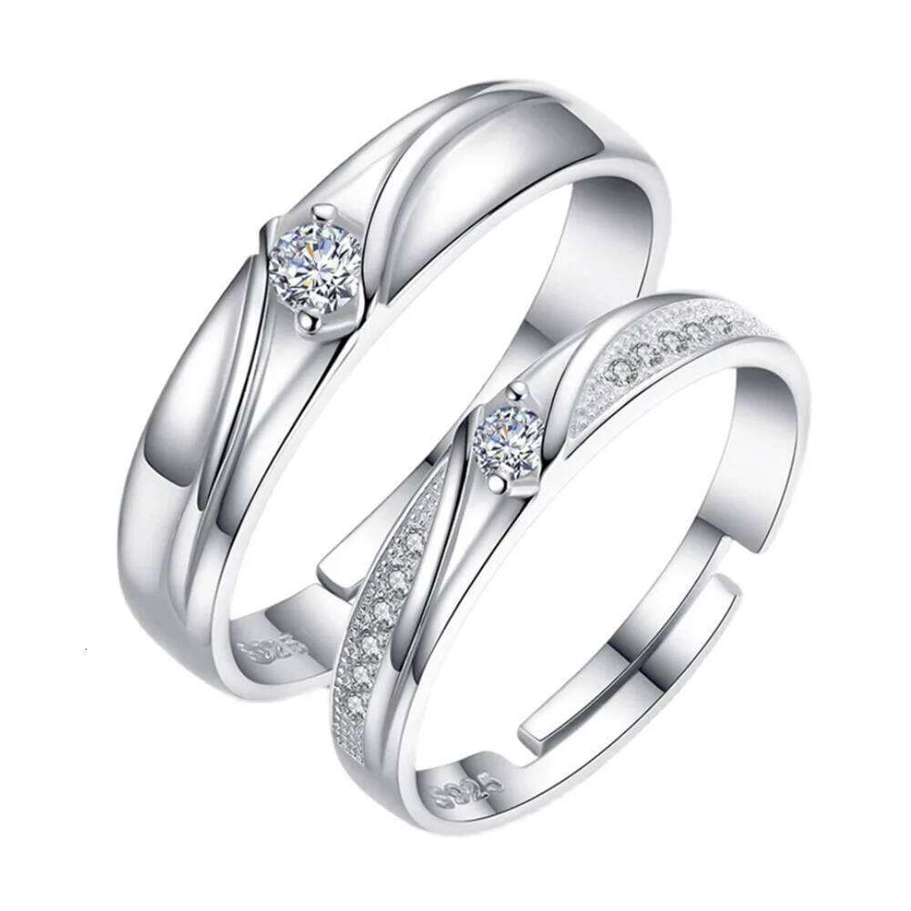New Arrivals Women's 925 Sterling Silver High Quality Crystal Zircon Jewelry Fashion Couple Ring For Men XY0319 H260228