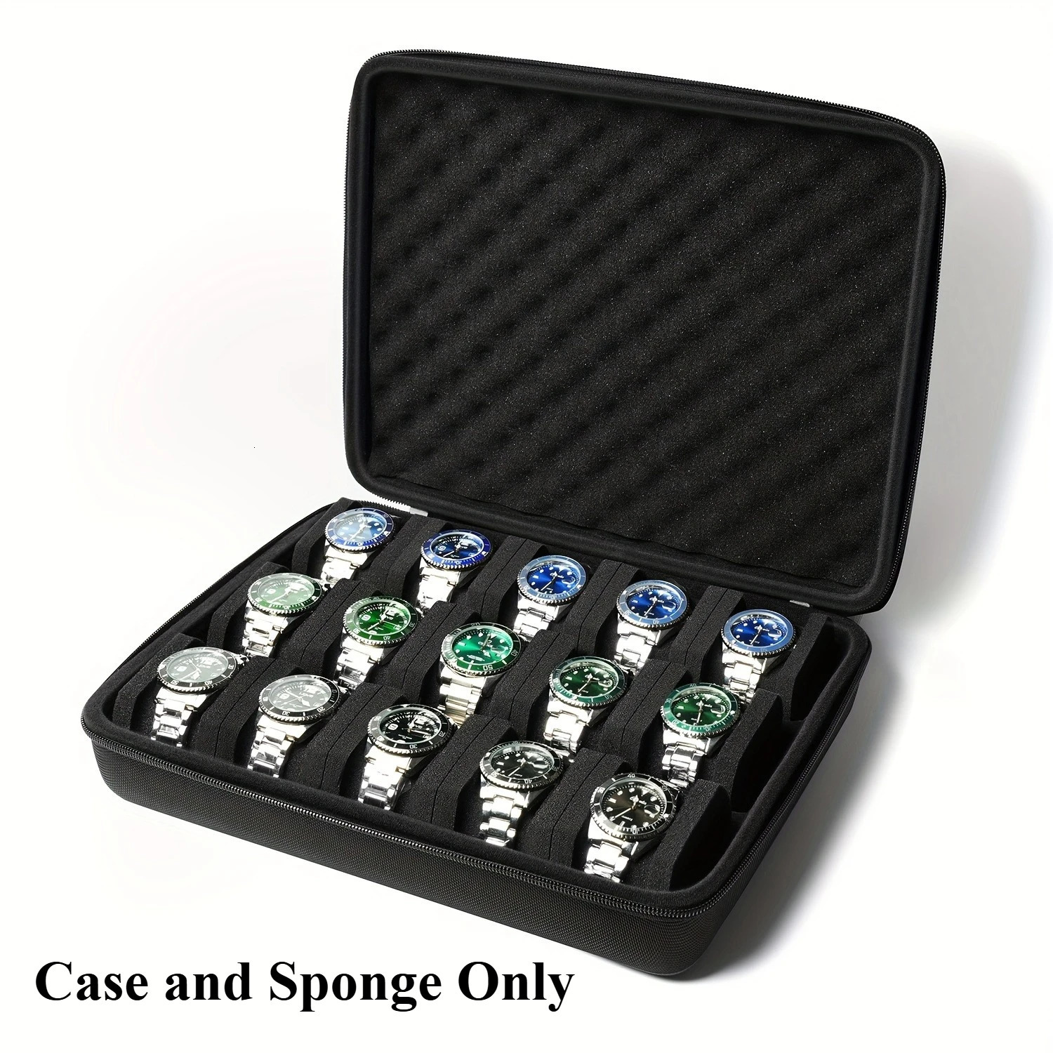 Hard-Shell 15 Slots Watch Storage Organizer Case Watch Carry Box Fit Large And Small Watches With Soft Foam Pillow 260228