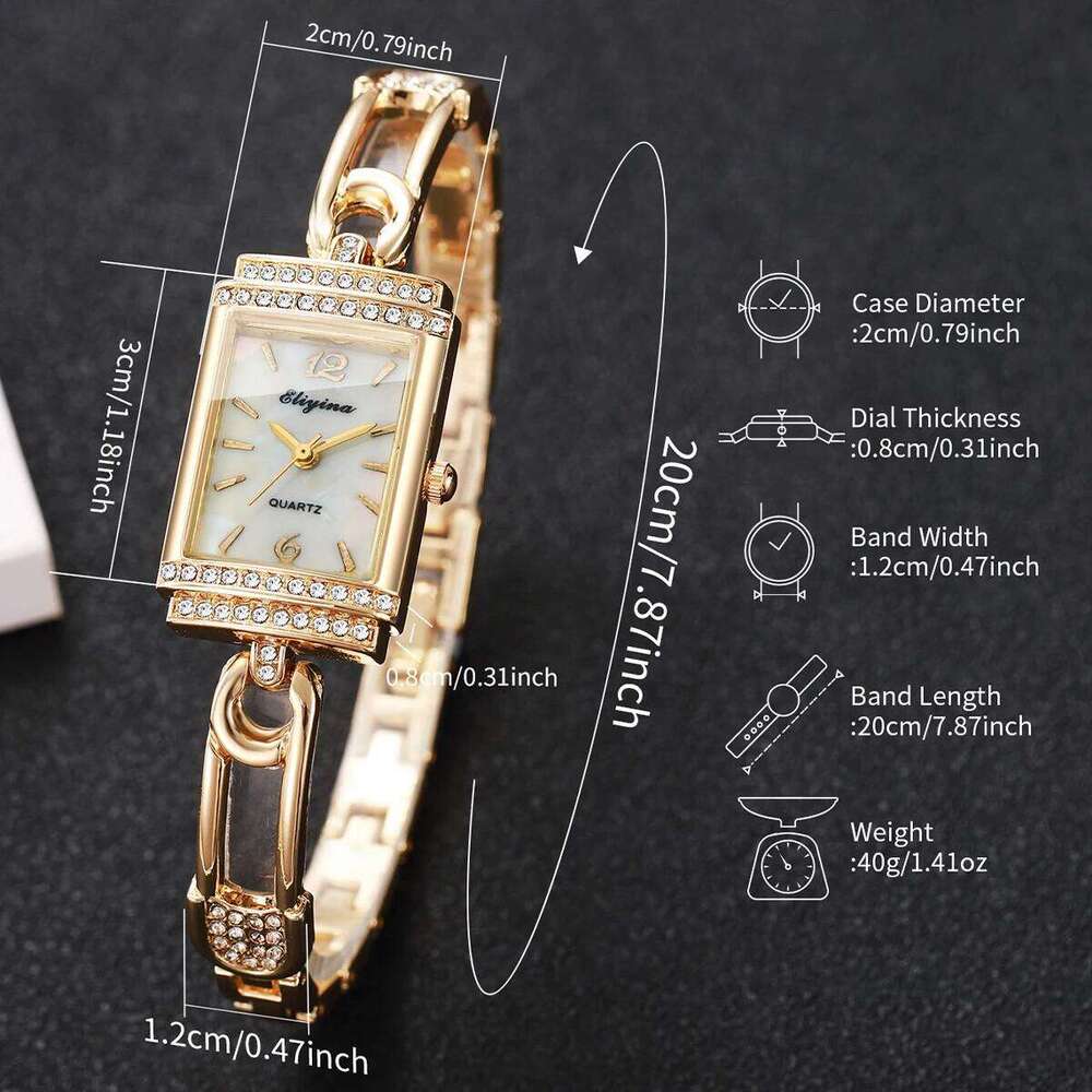 1/4PC Fashion Rhinestone Women es Elegant Ladies Strap Quartz Wrist Reloj Mujer Without Box H260228