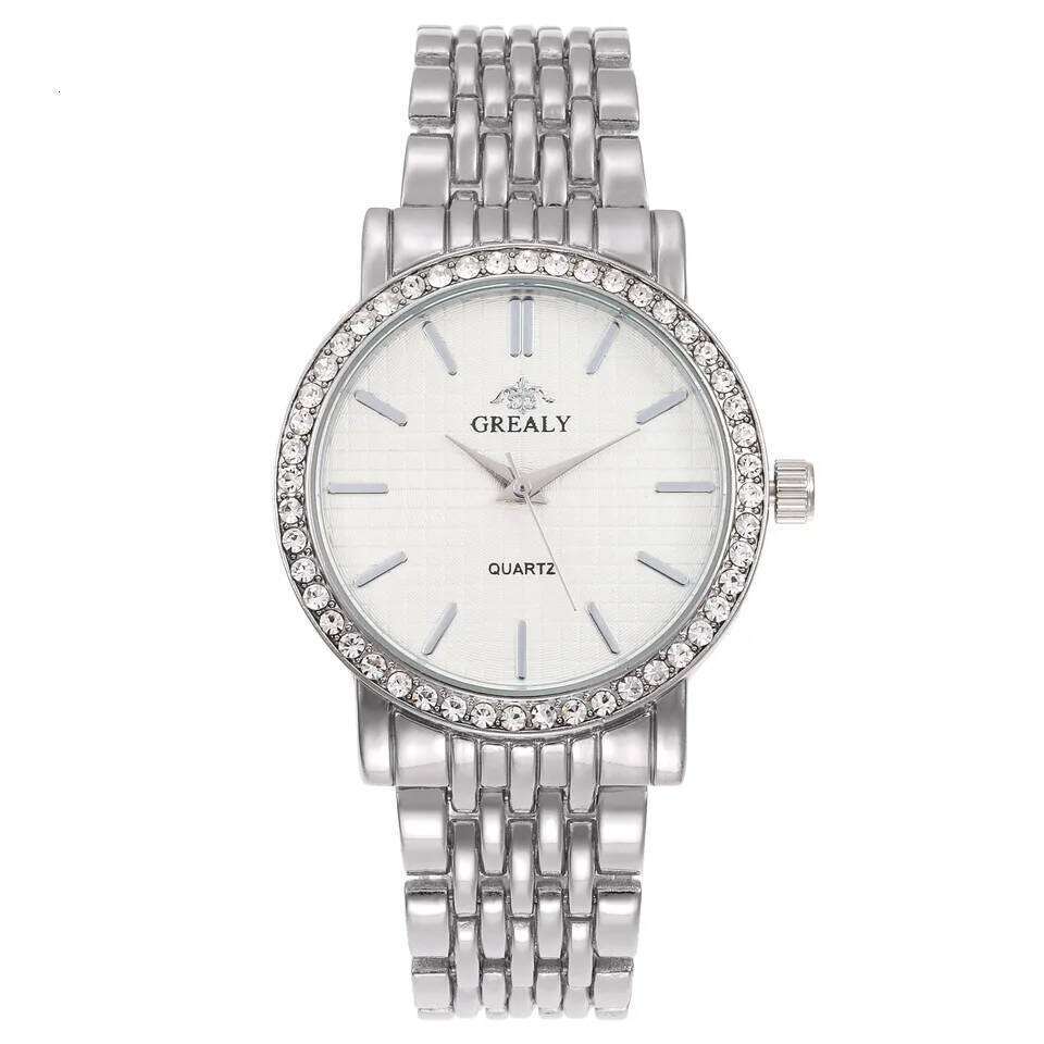 New Luxury Exquisite Women Business Fashion Casual Round Rhinestone Quartz Gift For Friends Family Relogio H260228