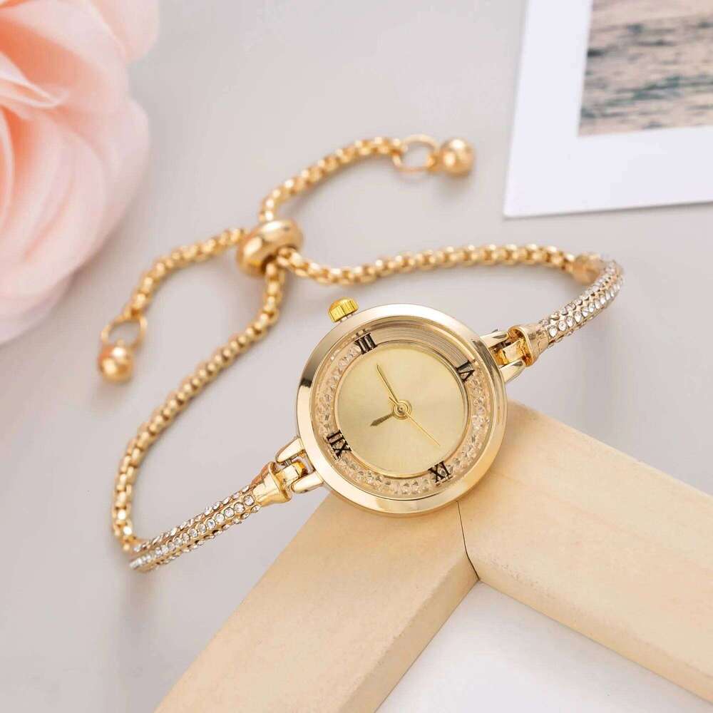 2024 Fashion Women's Gold Small Dial Elegant New Cute Women Steel Quartz Wrist H260228