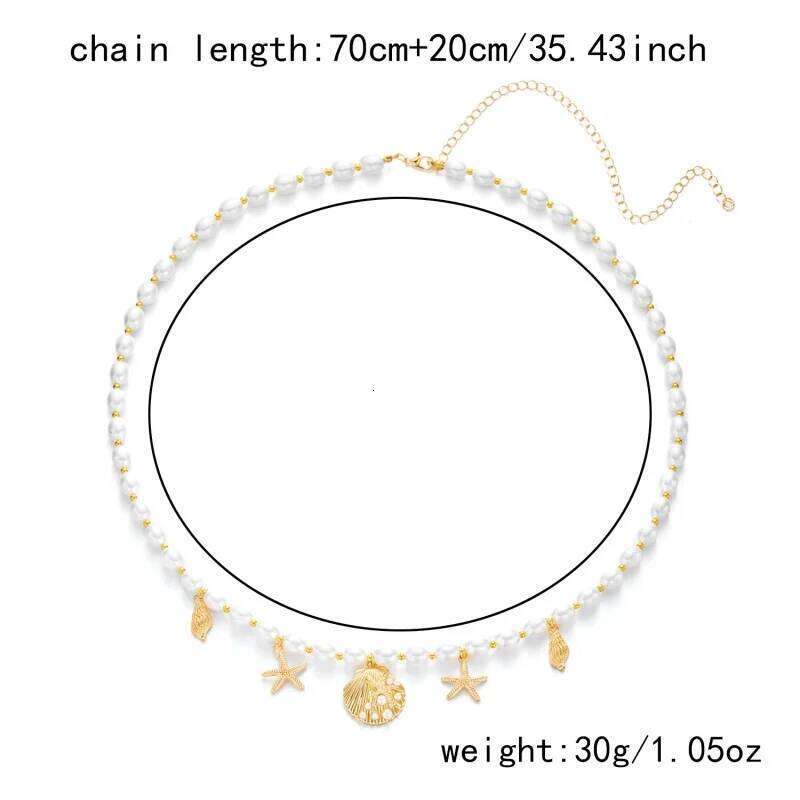 Sexy Double Layer Charm Sea Starfish Waist Belly Chain Women New Summer Beach Conch Shell Pearl Body Chains Jewelry Gifts H260228