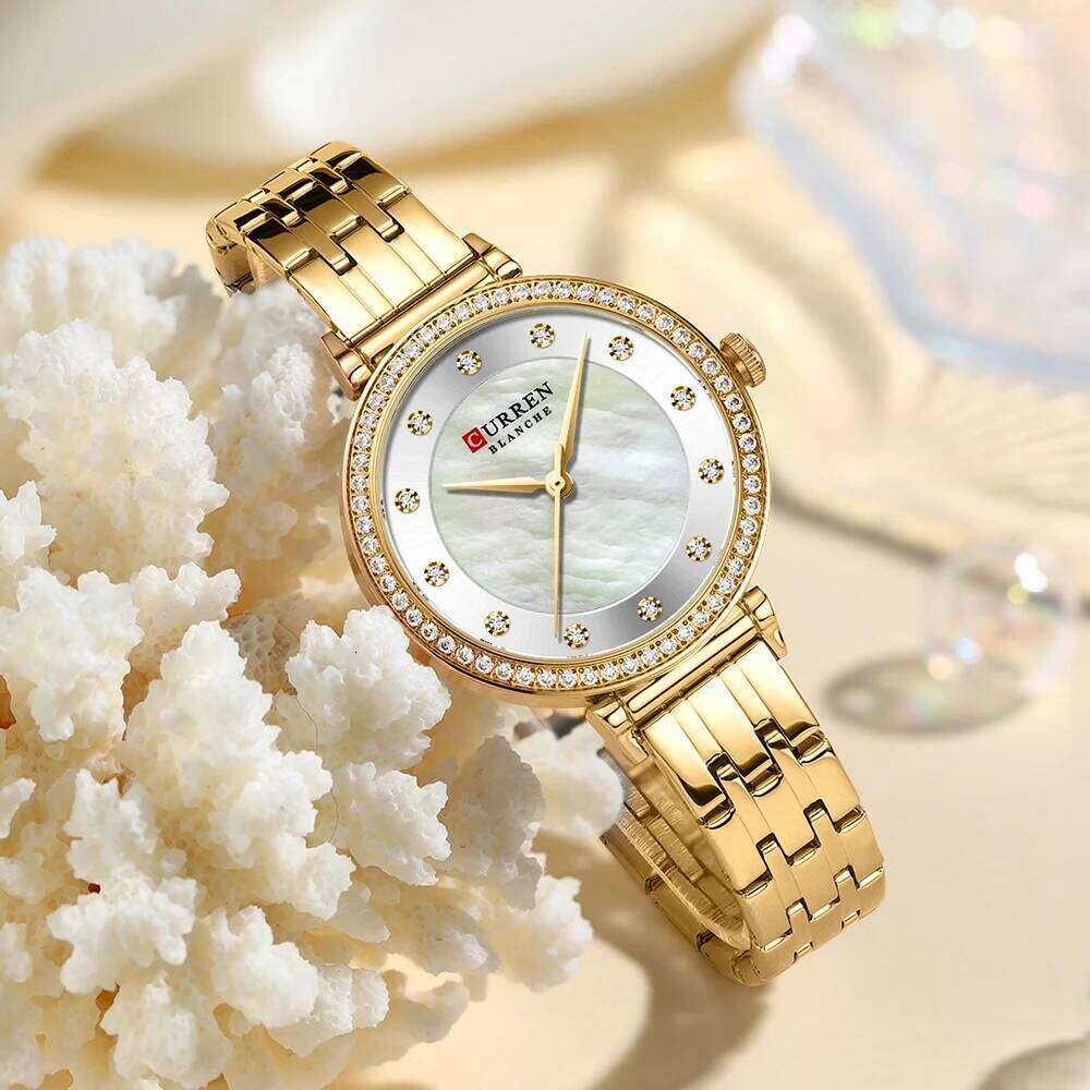 CURREN Top Brand Simple Fashion Quartz Stainless Steel Classic Elegant Diamond Waterproof Ladies Reloj Mujer H260228