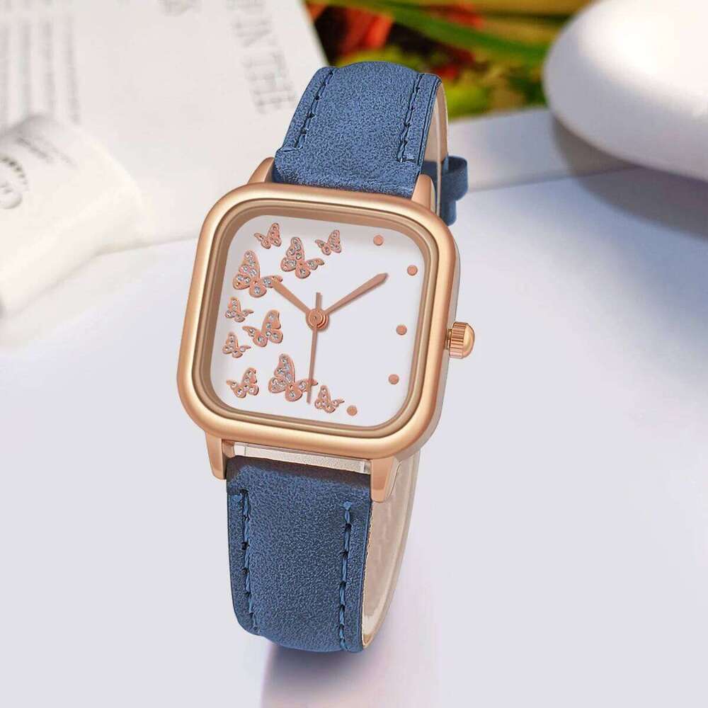 Fashion Square Case Wrist Leather Strap es Women Quartz Ladies Clock Festival Gift Valentine's Day H260228