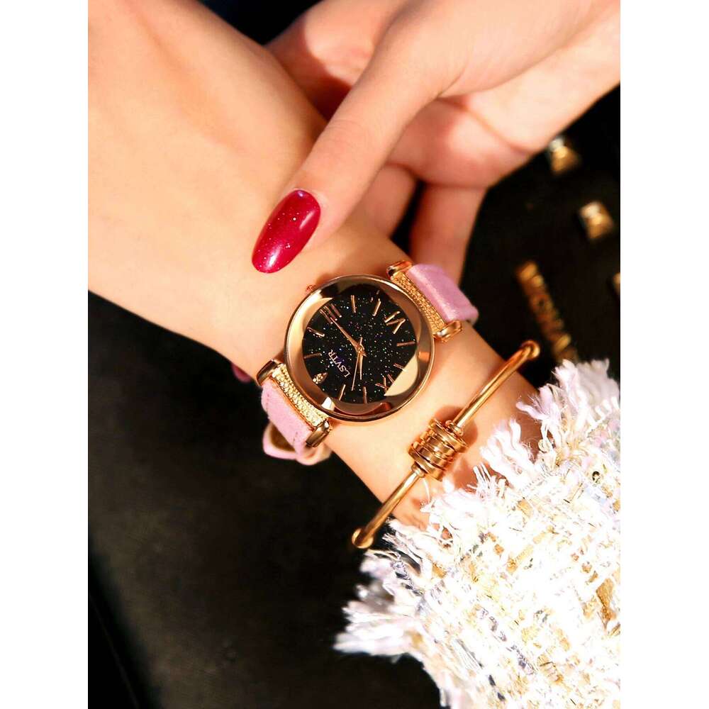 1 Piece of Fashionable, Elegant, Exquisite Durable with Soft Leather Straps Available in Multiple Colors, Casual Simple Women's Quartz Suitable f