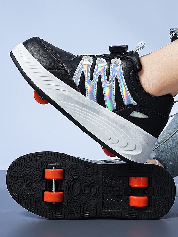 Free shipping 4 Wheel Roller Skate Shoes Teenage Kids Boys Girls Flashing Light Shoes Led Light Luminous Sneakers Outdoor Casual Shoes for Women Size 