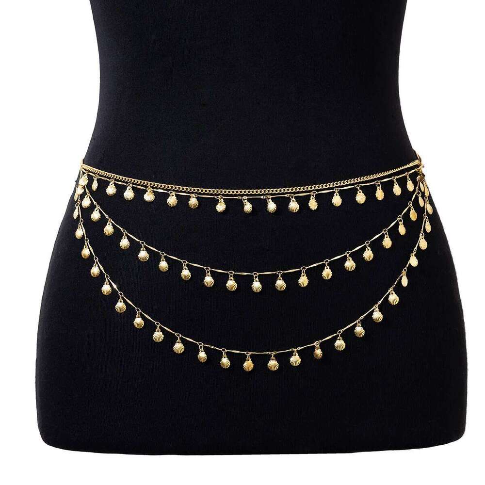 Bohemian Star Butterfly Pendant Waist Vintage Multi Layered Metal Belly Chain Women's Summer Beach Body Jewelry H260228