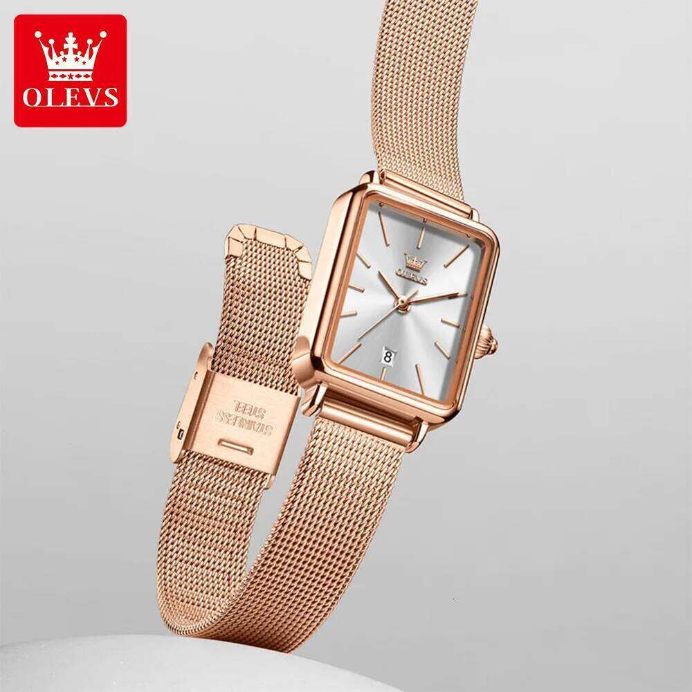 OLEVS 3692 Original Quartz With Gift Box for Woman Ultra Thin Fashion Simple Square Auto Date Waterprorof Ladies New H260228