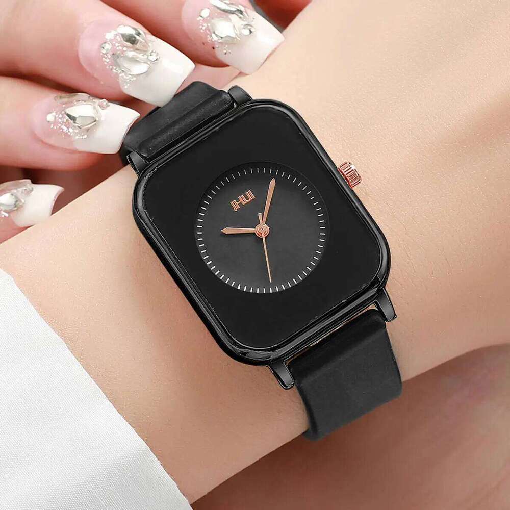 Fashion Rectangle Quartz Casual Silicone Band Sports es for Women Clock Reloj MujerWithout Box H260228