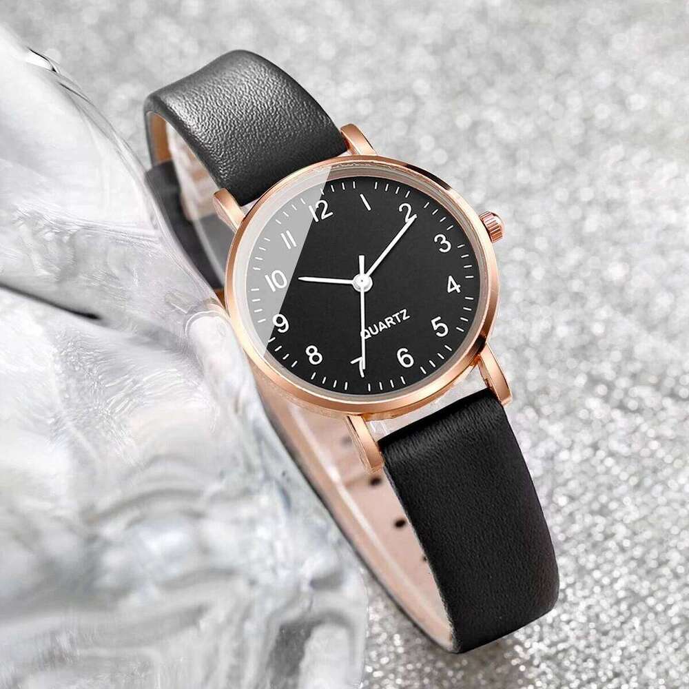 2PCS/Set Women's Fashion Small Arabic Dial Quartz es Casual Leather Band Wristes SetWithout Box H260228