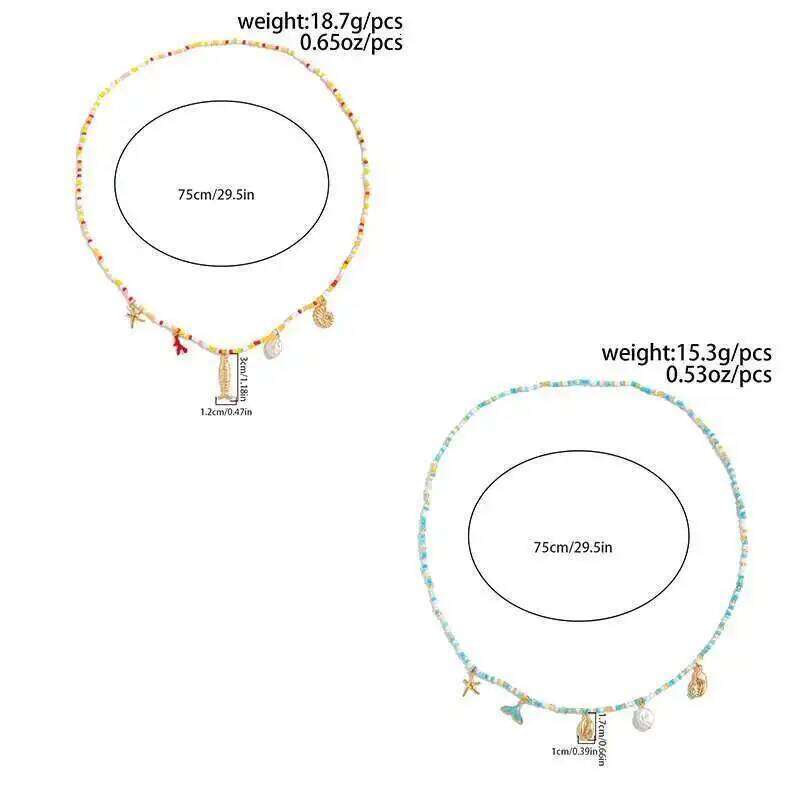 IngeSight.Z Trendy Boho Starfish Conch Imitation Pearl Pendant Waist Women Summer Beach Body Chain Jewelry Accessories New H260228