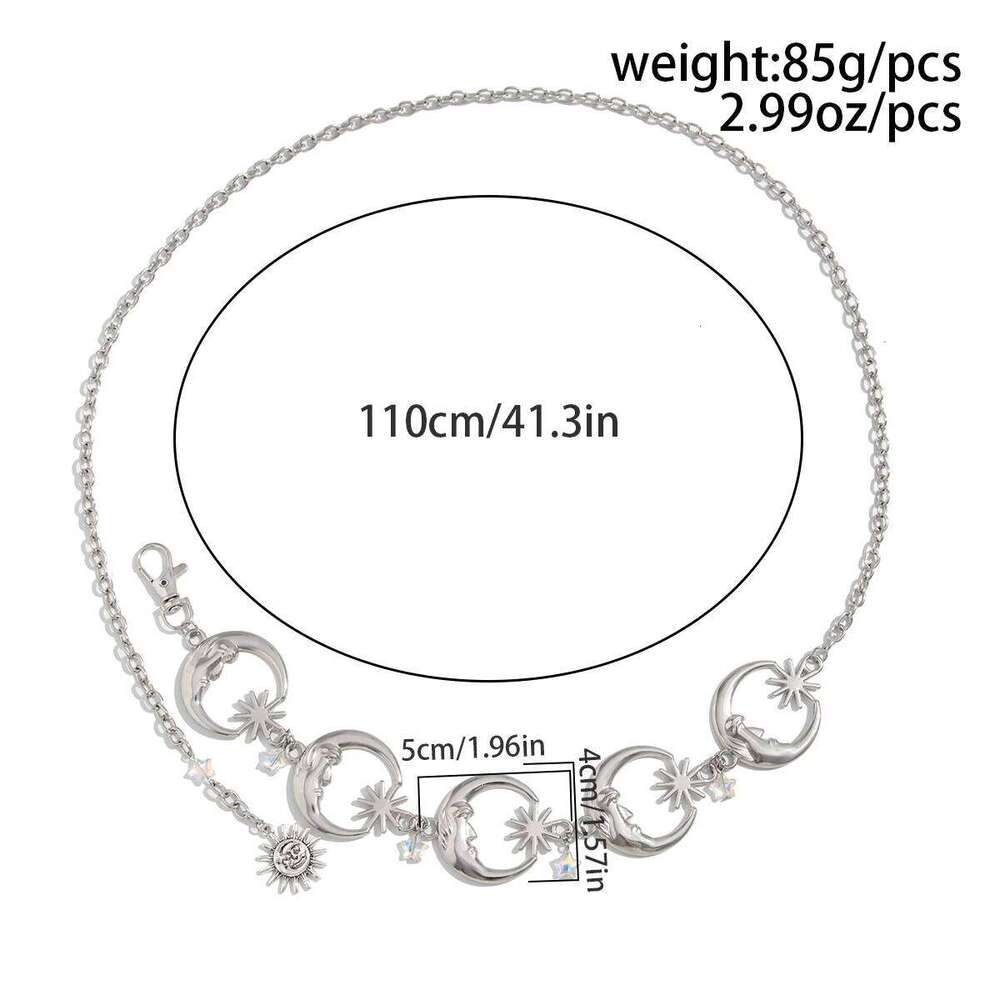 SHIXIN Hip Hop Moon Star Belt Waist Belly for Women Punk Adjustable Lobster Buckle Pants Chain Summer Beach Body Jewelry H260228