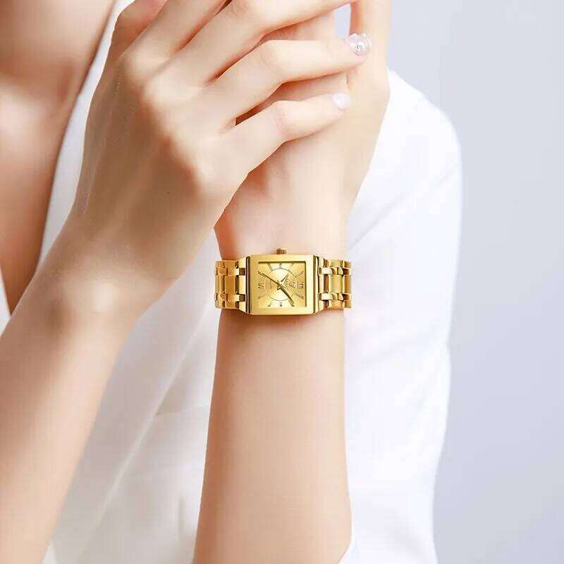 LIEBIG Luxury Wristes For Women Men Business Simple Design Black Gold Stainless Steel Waterproof Quartz Clock H260228