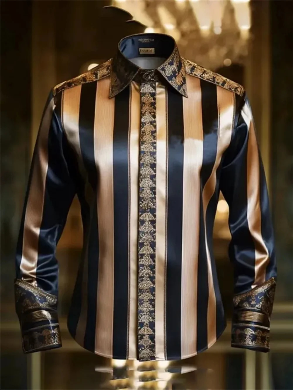 Mens Long Sleeve Collar Shirt Fashionable Printed Shirt Social Party Soft Fabric Comfortable High Quality 260227 - view 7