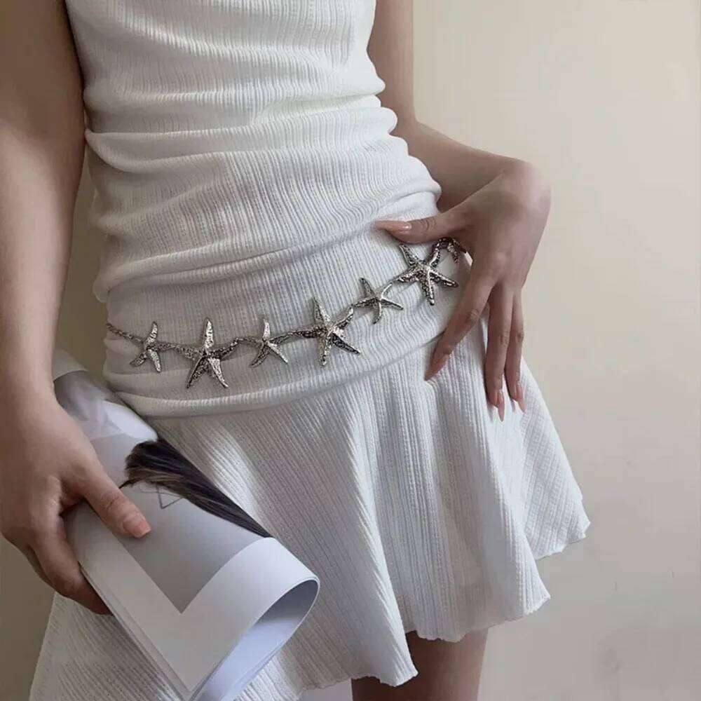 Gold Silver Color Starfish Waist Chain for Woman Girl Fashion Summer Beach Party Jewelry Accessories Mother's Day Gift H260228