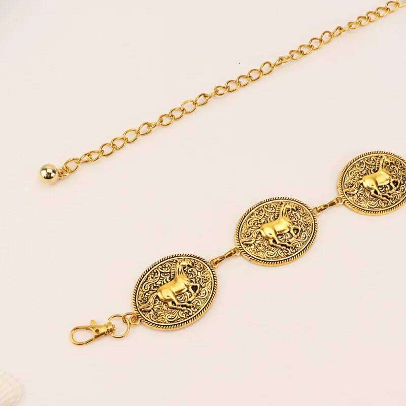 Western Cowboy Cowgirl Horse Waist Boho Chain Belts Adjustable Body Jewelry Dress Girdle For Women daily Party H260228