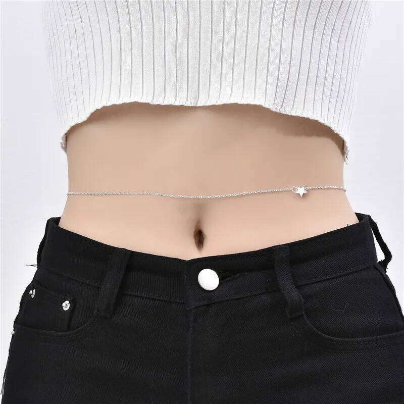 Trendy Sexy Star Simple Belly Chain Fashion Bikini Waist Link Necklaces Summer Body Jewelry for Women Accessories Female New H260228