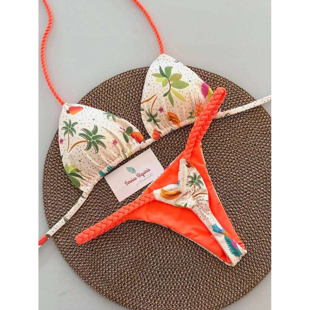 Micro Bikinis 2026 Push Up Women Swimsuits Sexy Swimwear Brazilian Bikini Set Lace-up Biquini Swimsuit Print Summer Beachwear Z260301