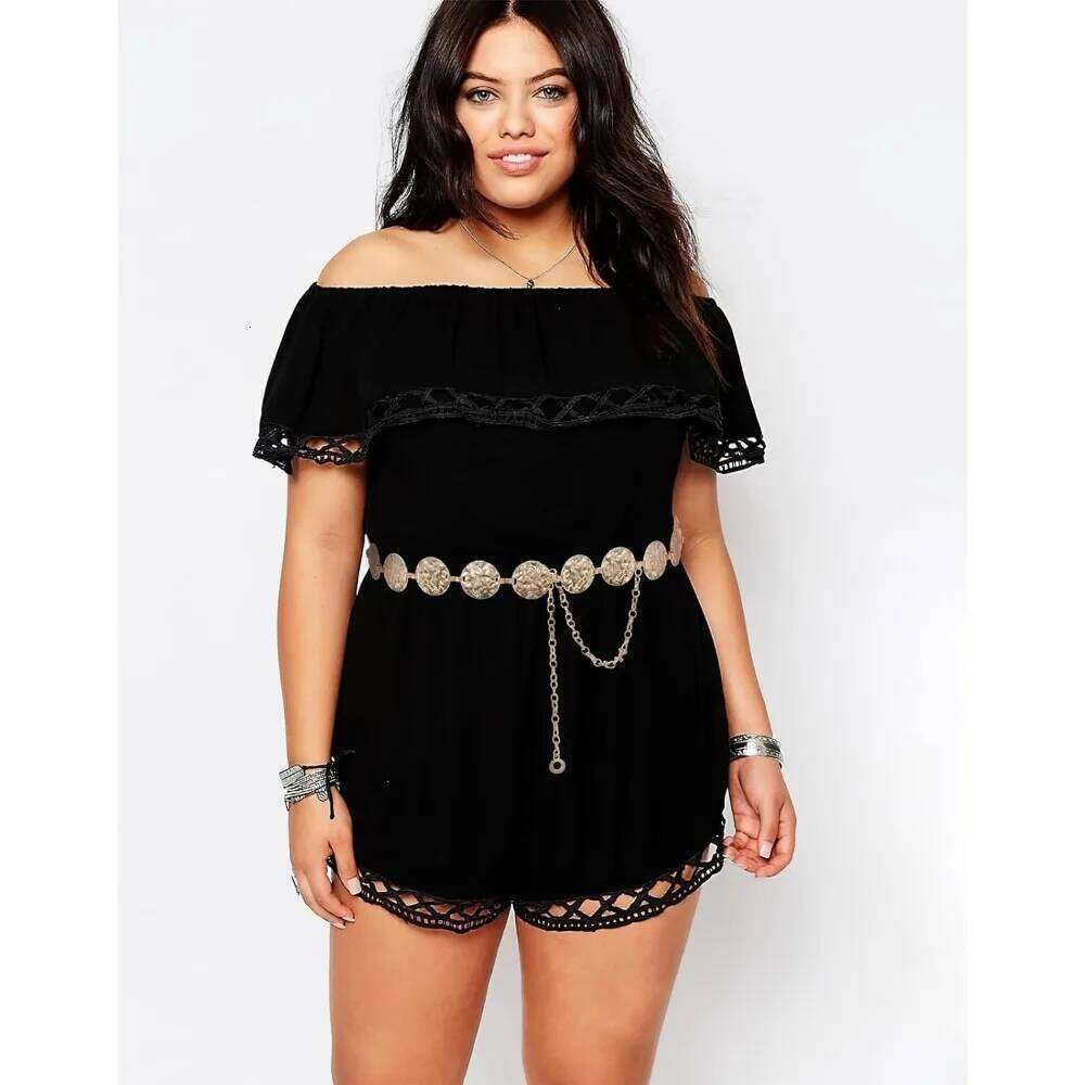 Metal Gold/Silver Belt Women Dress Jeans Moon Sun Waist Chain Rhinestone Adjustable for Plus Size H260228