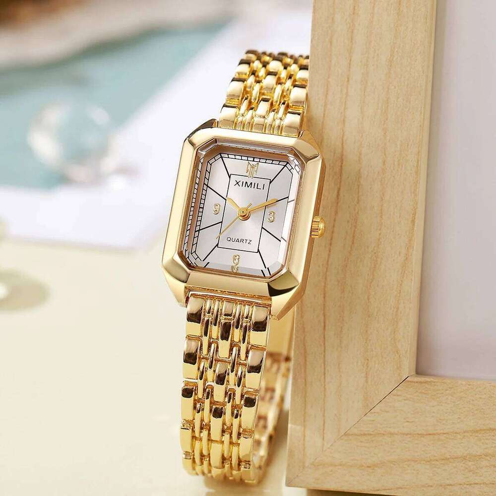 Fashion Rectangle Women Quartz Ladies Stainless Steel Strap es Girls Clock Gift H260228