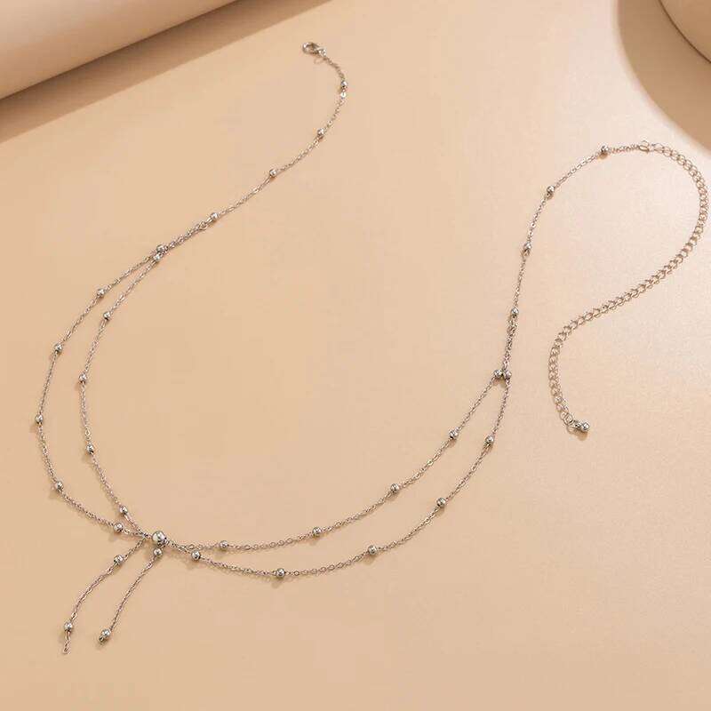 Sexy Double-Layer Tasse Chains Spicy Girl Body Chain Cross-Border Versatile Metallic Round Bead Waist Accessory H260228