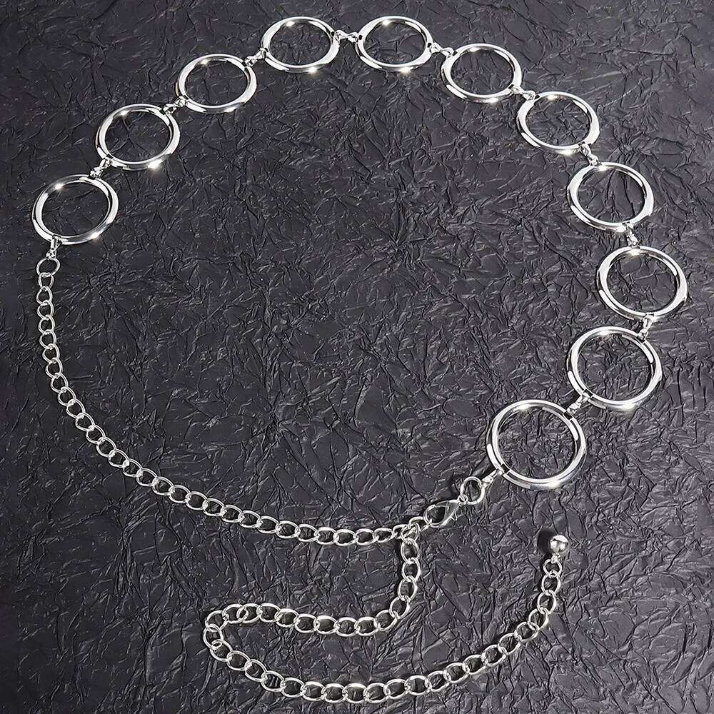 Luxury Fashion Women Chain Belt Designer Brand Large Metal Ring Waist Strap Dress Coat Skirt Lady Decorative Waistband H260228
