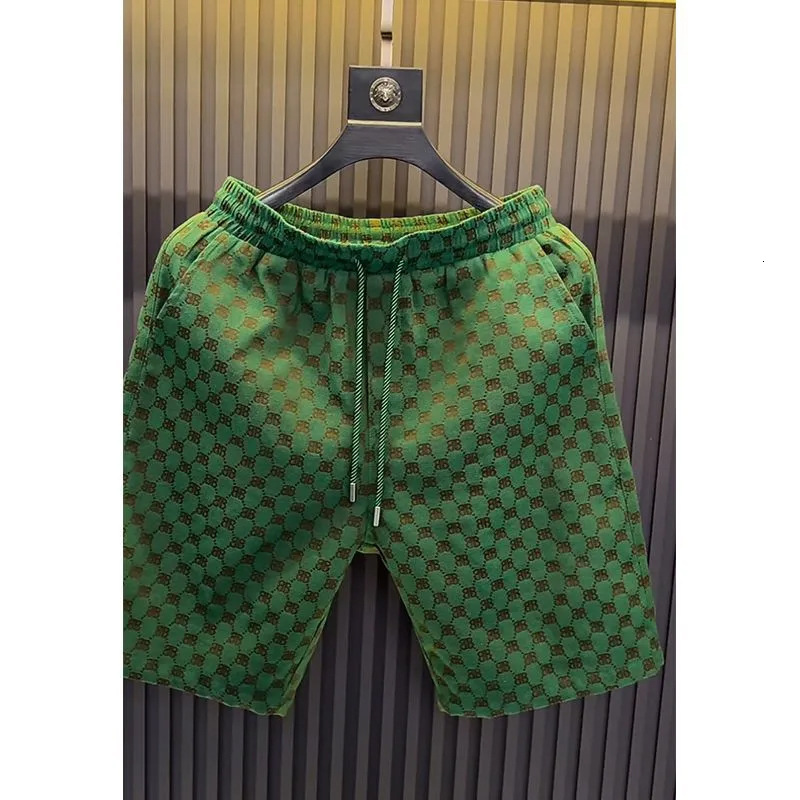 Luxury Brand Designer Clothes 2025 Summer New Style Patchwork Color-Block Drawstring Elastic Casual Versatile Trendy Shorts For Men, Suitable For Outd