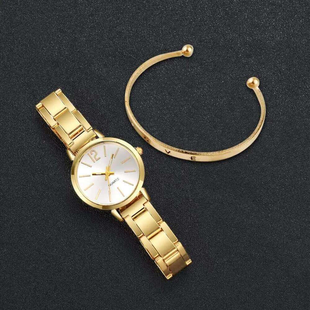 4PCS/Set Fashion Women es Elegant Ladies Analog Quartz Wrist Opening Cuff s Set Reloj MujerWithout Box H260228