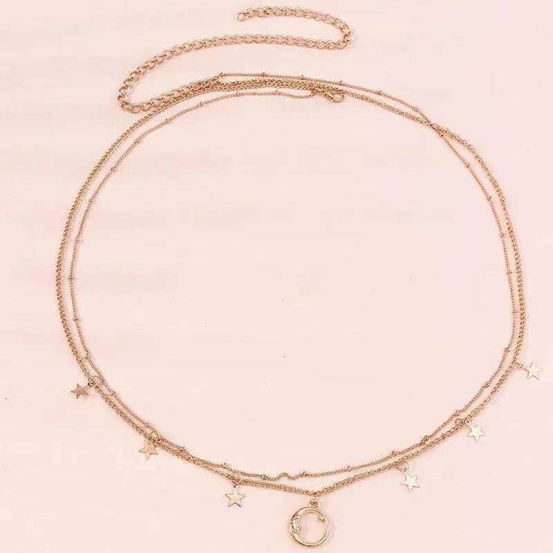 Waist Belly Belt Women Double Layer Sexy Simple Body Chain Vacation Jewelry Accessories Gift H260228