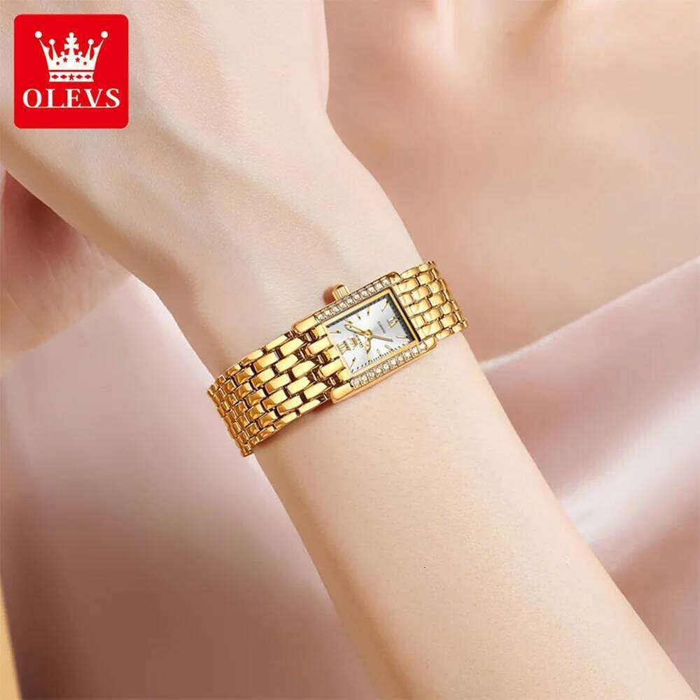 OLEVS 3700 Elegant Original Women Sparkling Quartz Square Lightness Ladies Gifts Fine Textured Dial H260228