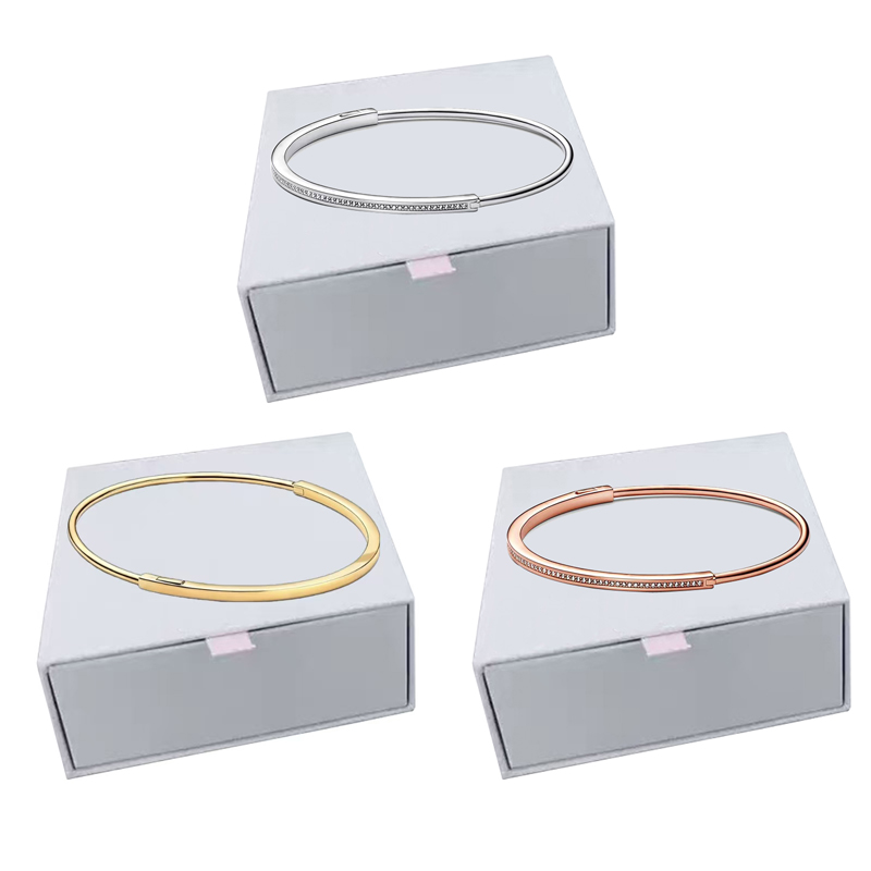 Luxury Designer Bangle Bracelets 18K Gold Plated Women Authentic s925 Sterling Silver Birthday Christmas Gifts DIY Jewelry BR116