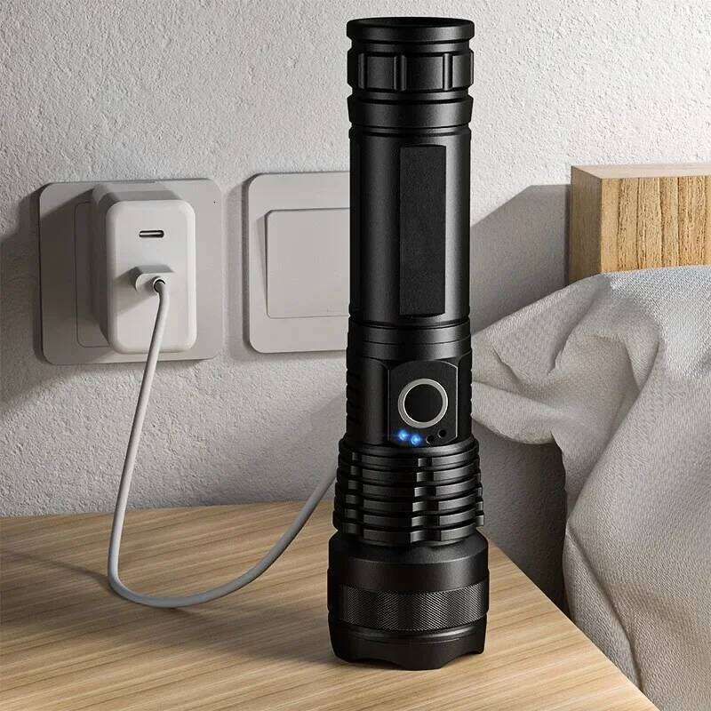 Powerful LED Flashlight USB Rechargeable Hand Light Telescopic Zoom Torch Lamp Outdoor Camping Fishing Lantern Z260301