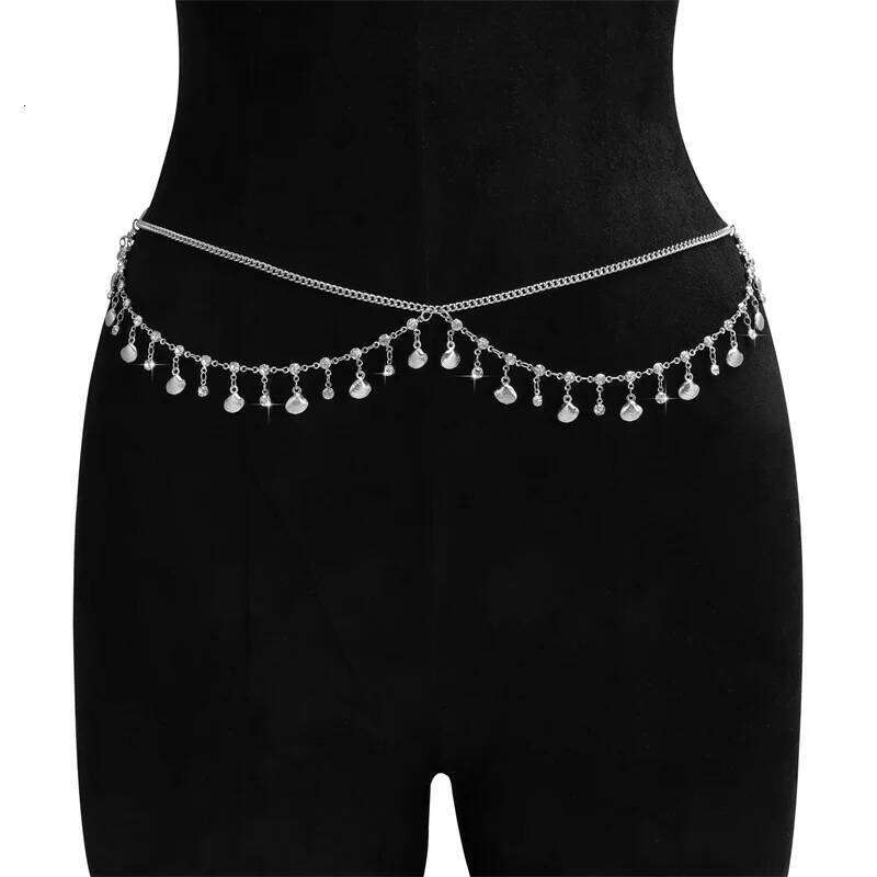 Minimalism Multilayer Belly Waist Chain Women Summer Bikini Goth Body Jewelry Festival Accessories H260228
