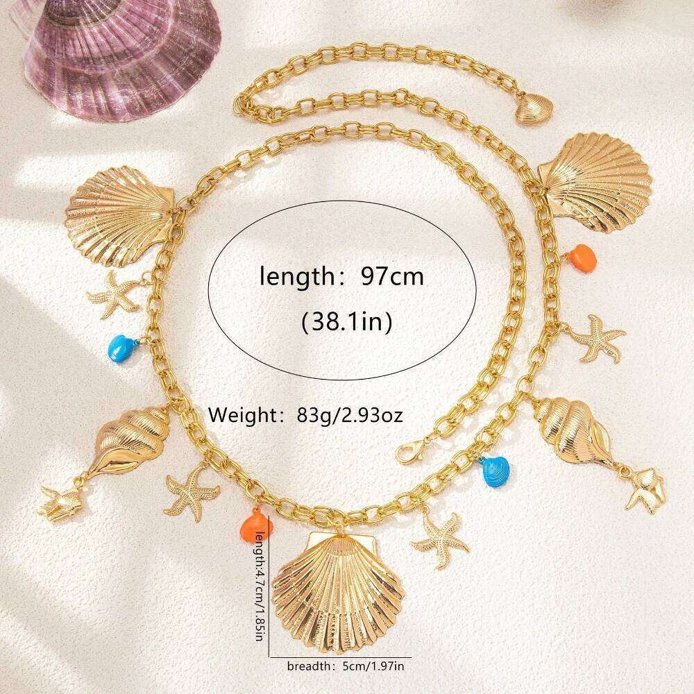 Vacation-style Starfish Shell Waist Chain for Women Simple Fashion Jewelry Accessories Hot Sale Party Gift 2025 New Style H260228